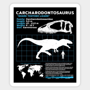 Carcharodontosaurus Fact Sheet Sticker
